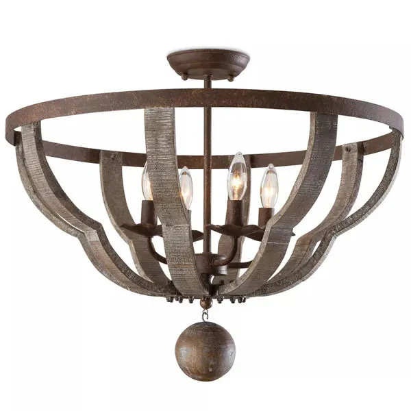 Product Image 1 for Wooden Quatrefoil Semi Flush from Regina Andrew Design