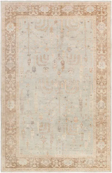 Product Image 1 for Normandy Hand-Knotted Wool Cream / Light Sage Rug - 2' x 3' from Surya