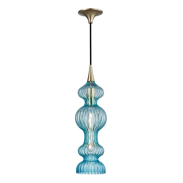 Product Image 1 for Pomfret 1 Light Pendant With Blue Glass from Hudson Valley