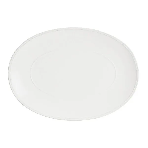 Product Image 1 for Friso Large Ceramic Stoneware Oval Platter - White from Costa Nova