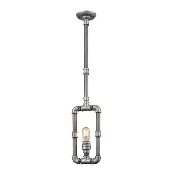 Product Image 1 for Cast Iron Pipe 1 Light Pendant In Weathered Zinc from Elk Lighting