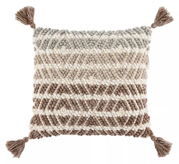 Product Image 4 for Agave Gray/ Brown Geometric Throw Pillow 20 inch by Nikki Chu from Jaipur 