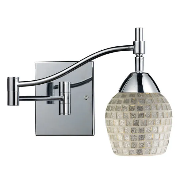 Product Image 2 for Celina 1 Light Swingarm Sconce In Polished Chrome And Silver Glass  from Elk Lighting