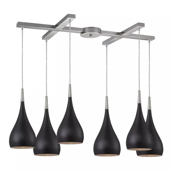 Product Image 2 for Lindsey 6 Light Pendant In Oiled Bronze And Satin Nickel from Elk Lighting
