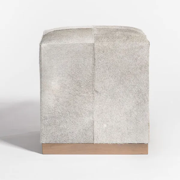 Product Image 1 for Felix Small Frosted Hide Leather Ottoman from Alder & Tweed