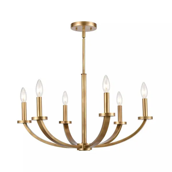 Product Image 2 for Erindale 6 Light Chandelier In Natural Brass from Elk Lighting