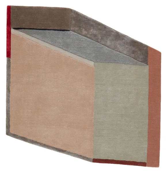 Product Image 5 for Tauri Handmade Geometric Pink/ Gray Rug from Jaipur