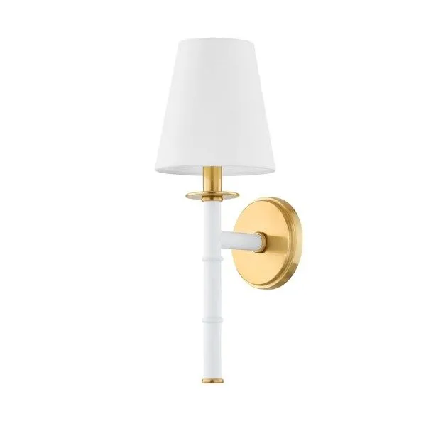 Product Image 1 for Banyan 1-Light White Aged Brass Wall Sconce from Mitzi