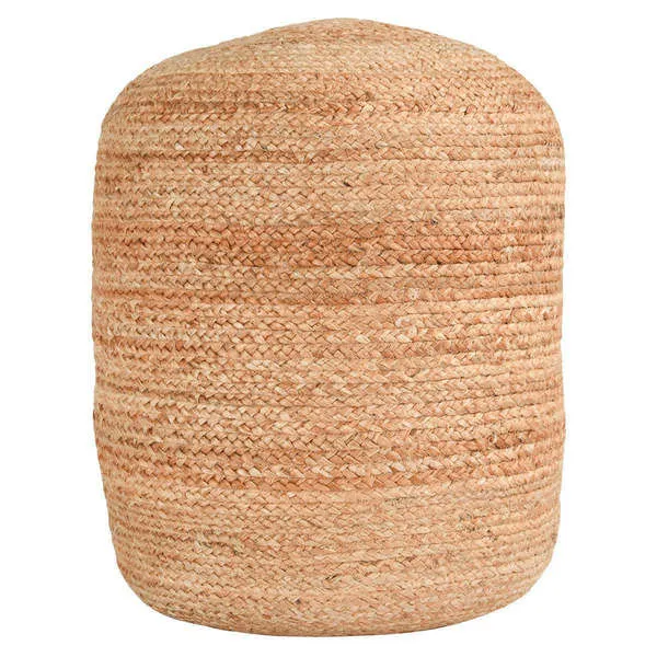 Product Image 1 for Louis Round Natural Pouf from Classic Home Furnishings