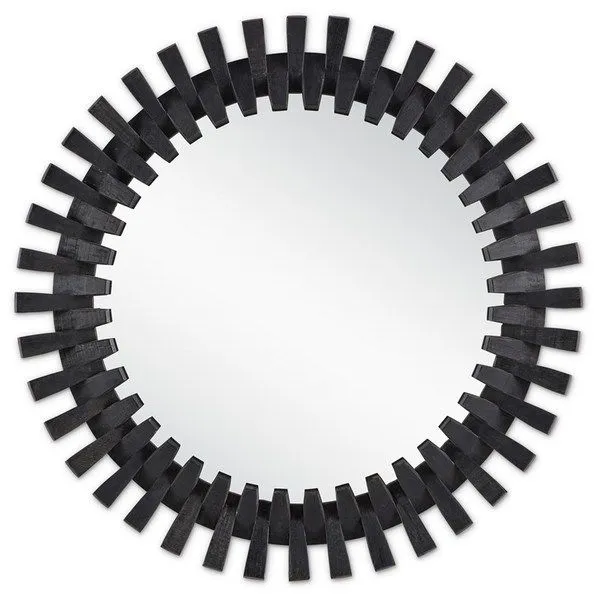 Product Image 1 for Diza Round Black Mirror from Currey & Company