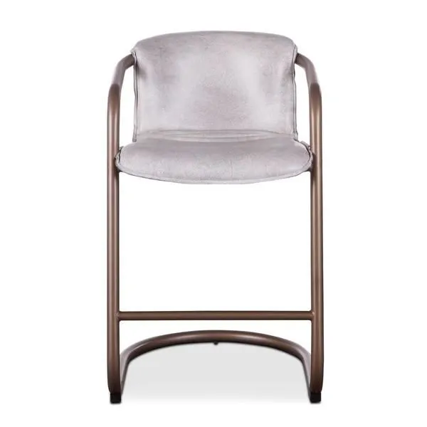 Front view of Chiavari Counter Chair showing soft padded seat and backrest with bronze frame and floor protectors