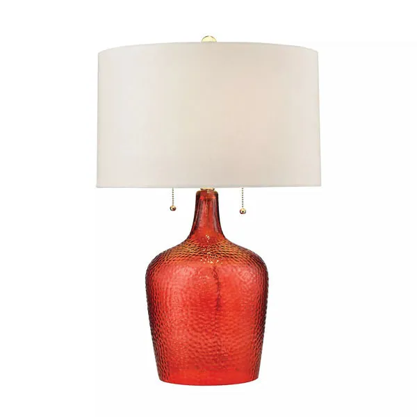 Product Image 1 for Hatteras Hammered Glass Table Lamp In Blood Orange from Elk Home