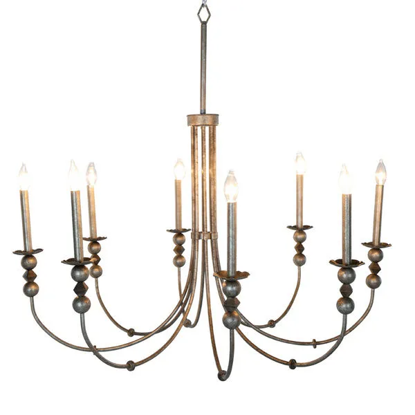 Product Image 1 for Quinci 8-Light Dark Antique-Silver Leaf Chandelier from Gabby