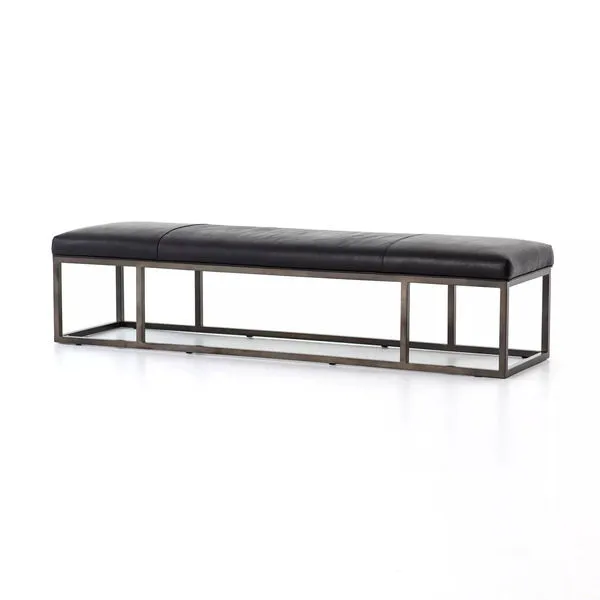 Product Image 8 for Beaumont Leather Bench - Rider Black from Four Hands