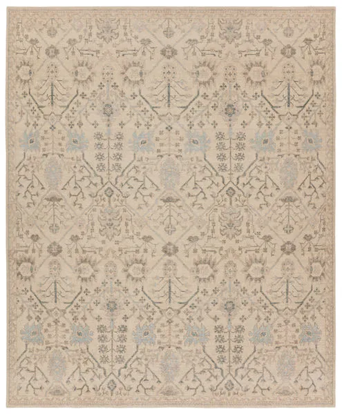 Product Image 1 for Varteni Hand Knotted Floral Ivory/Blue Rug from Jaipur 