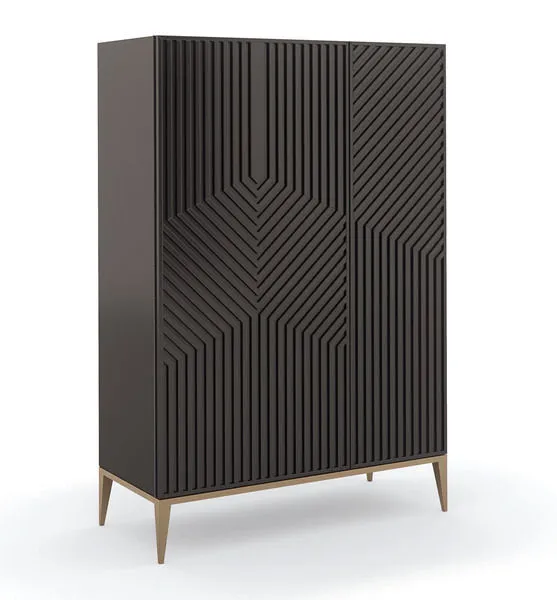 Product Image 1 for Black Wood Modern Out Of Line Armoire from Caracole