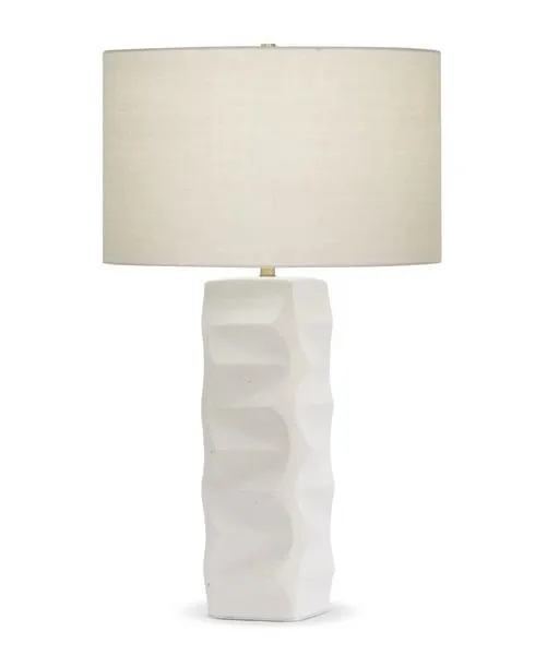 Product Image 1 for Kraft Sculptural Ceramic Table Lamp - Off-White from FlowDecor