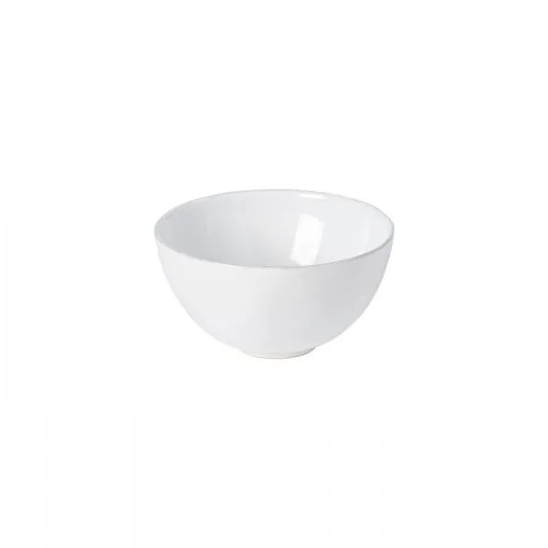 Livia Ceramic Stoneware lustrous white bowl with smooth finish, small and rounded with a stable base