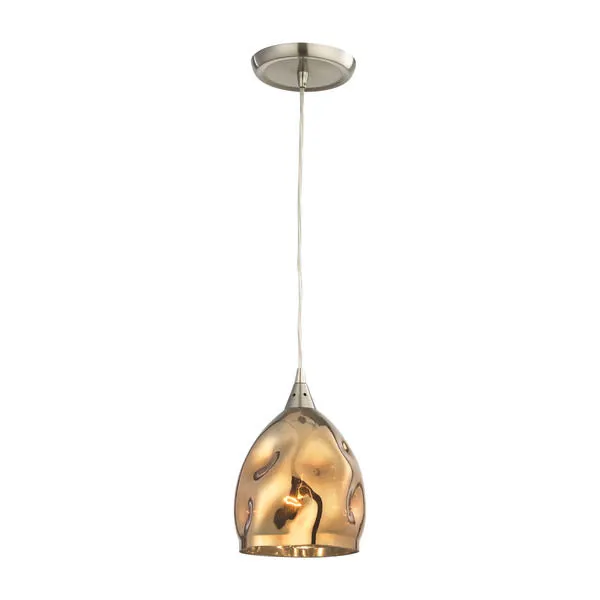 Product Image 1 for Niche 1 Light Pendant In Satin Nickel And Polished Gold Glass from Elk Lighting
